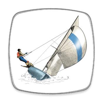 sailing - Magnet carré - blanc - Devant