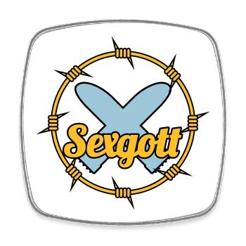 Sexgott | Dildo | Cock - Magnet carré - blanc - Devant