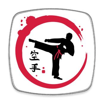 Karate calligraphy - Square fridge magnet - white - Front