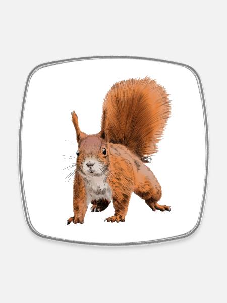 squirrel - Magnet carré - blanc