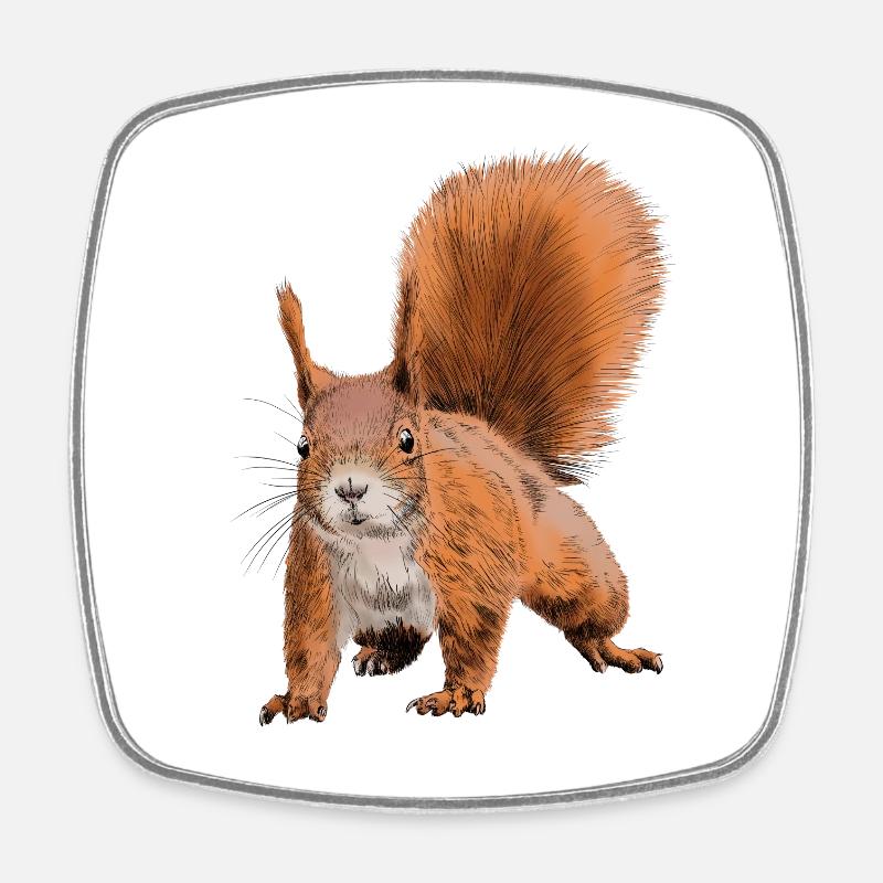 squirrel - Magnet carré - blanc