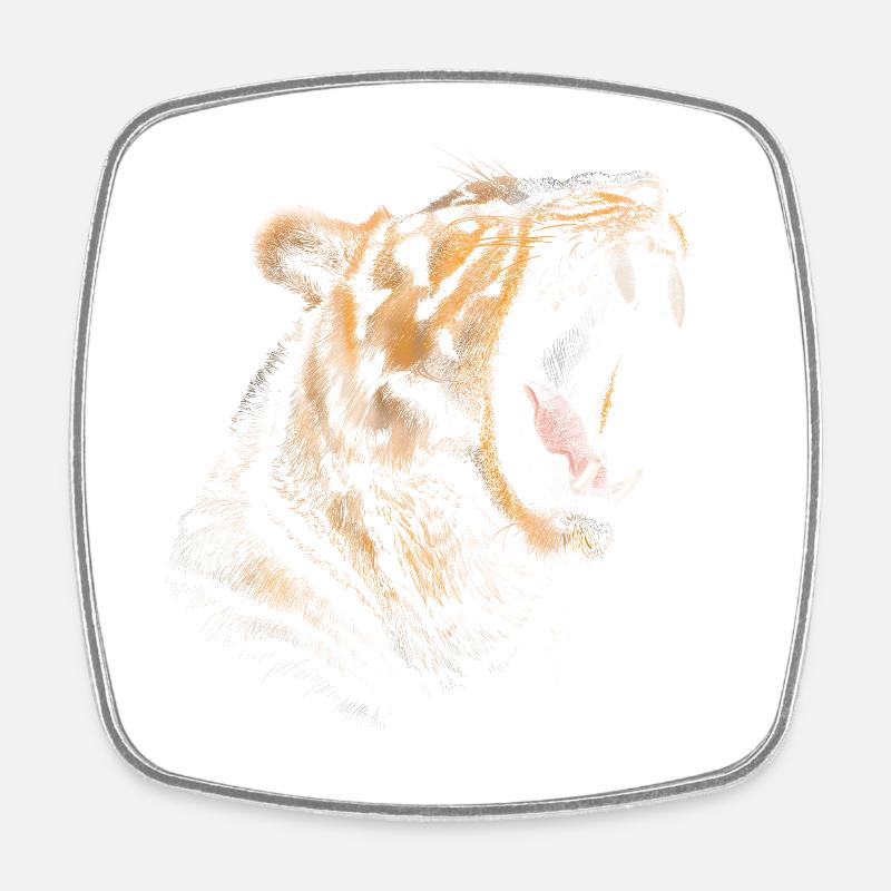 Tiger - Viereckiger Kühlschrankmagnet - Weiß