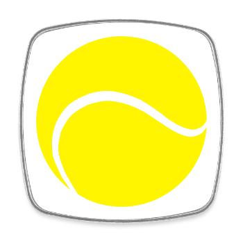 Tennis ball - Square fridge magnet - white - Front