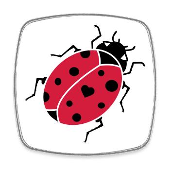 The ladybug - Square fridge magnet - white - Front