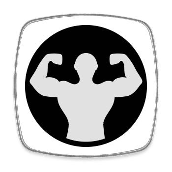 Bodybuilding Muskelprotz 05 2farbig - Viereckiger Kühlschrankmagnet - Weiß - Vorne