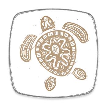 Hawaii Turtle - Viereckiger Kühlschrankmagnet - Weiß - Vorne