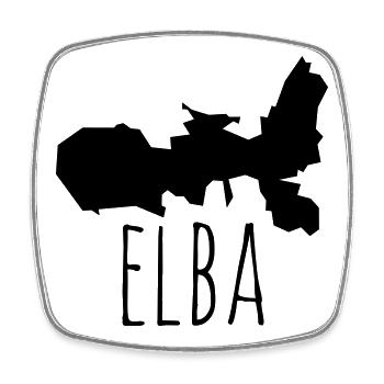 Elba - Viereckiger Kühlschrankmagnet - Weiß - Vorne