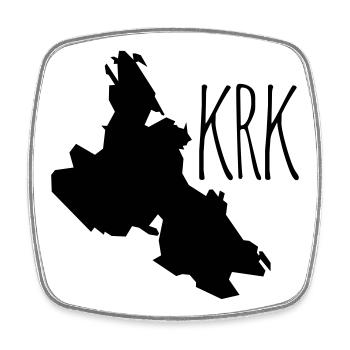 Krk - Viereckiger Kühlschrankmagnet - Weiß - Vorne