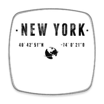 New York - Square fridge magnet - white - Front