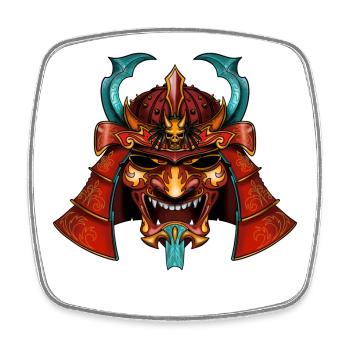 Samurai - Square fridge magnet - white - Front