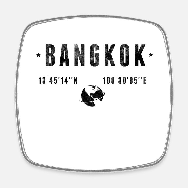 Bangkok - Viereckiger Kühlschrankmagnet - Weiß
