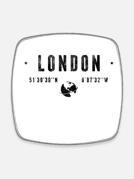 London - Square fridge magnet - white
