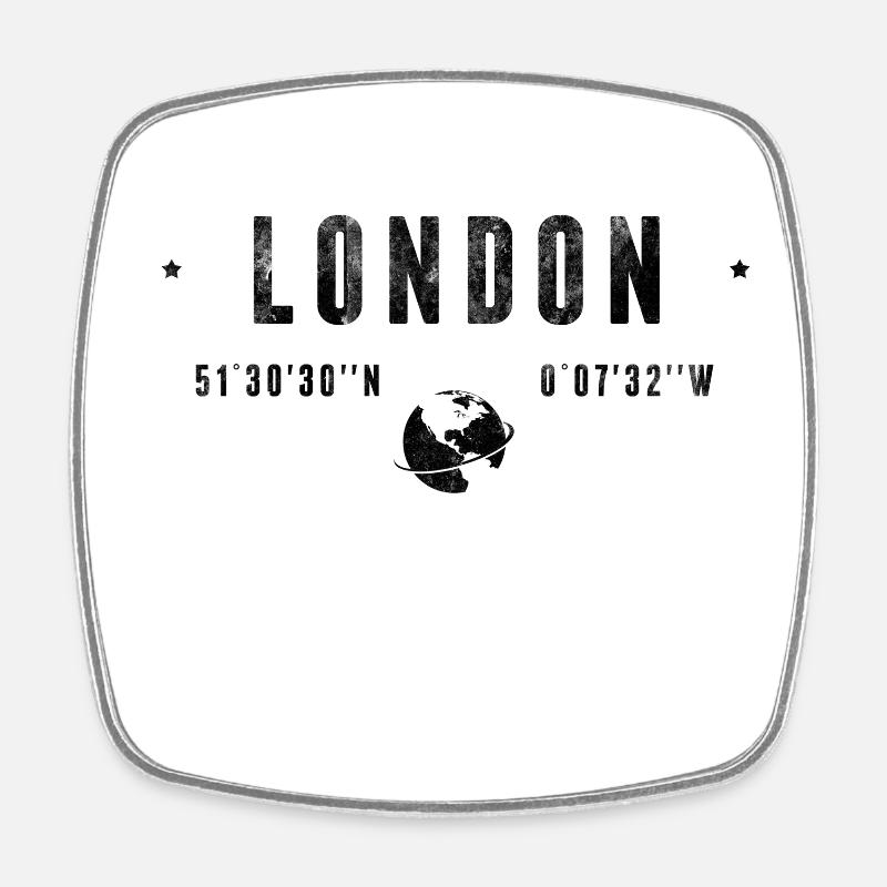 London - Square fridge magnet - white