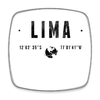 Lima Pérou Coordonnées GPS - Magnet carré - blanc - Devant