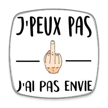 I can not I do not want - Square fridge magnet - white - Front