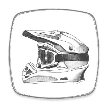 Helmet - Square fridge magnet - white - Front