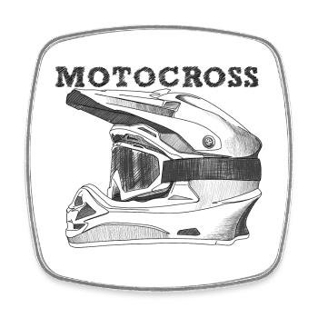 Motocross - Square fridge magnet - white - Front