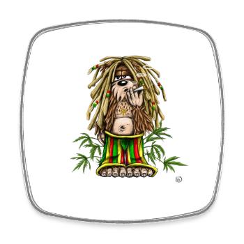 Rastafari Dread Bear Illustration - Viereckiger Kühlschrankmagnet - Weiß - Vorne