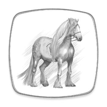 Cold-blood horse - Magnet carré - blanc - Devant