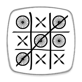 TicTacToe - Square fridge magnet - white - Front