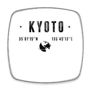 Kyoto Coordonnées Géographiques Stylisées - Magnet carré - blanc - Devant
