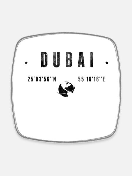 Dubai - Square fridge magnet - white