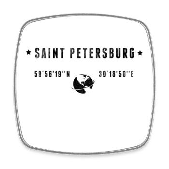 St Petersburg - Viereckiger Kühlschrankmagnet - Weiß - Vorne