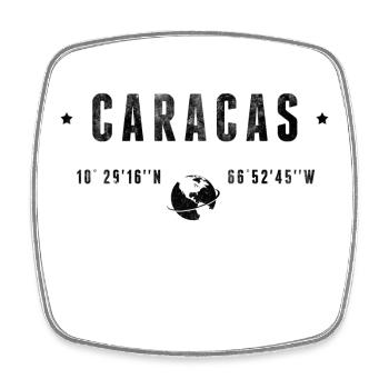 Caracas Coordonnées Géographiques Stylisées - Magnet carré - blanc - Devant