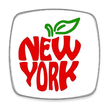 New York - Viereckiger Kühlschrankmagnet - Weiß - Vorne