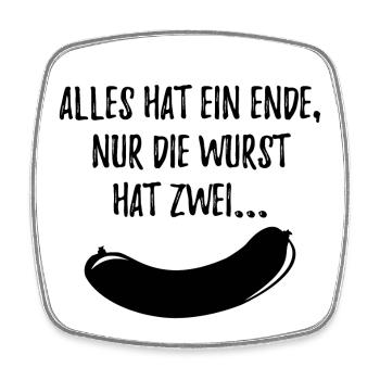 Alles Wurst schwarz - Viereckiger Kühlschrankmagnet - Weiß - Vorne