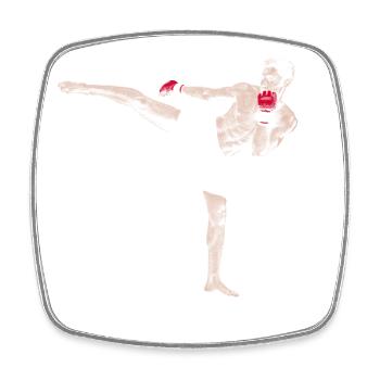 Kickboxer - Square fridge magnet - white - Front