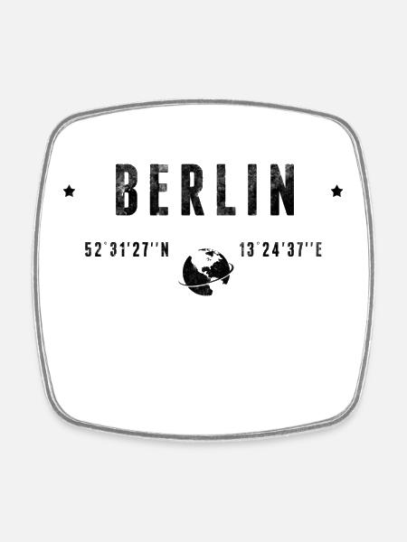 Berlin - Viereckiger Kühlschrankmagnet - Weiß