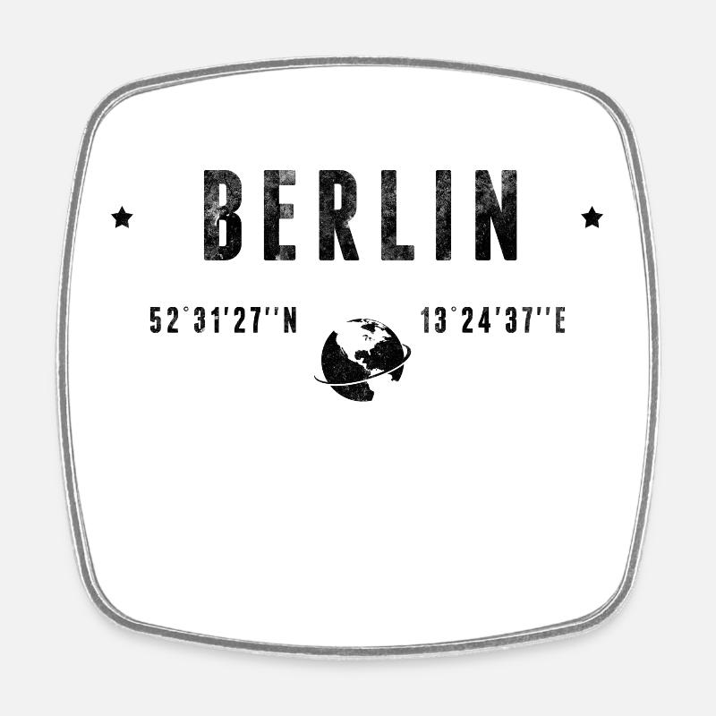 Berlin - Viereckiger Kühlschrankmagnet - Weiß
