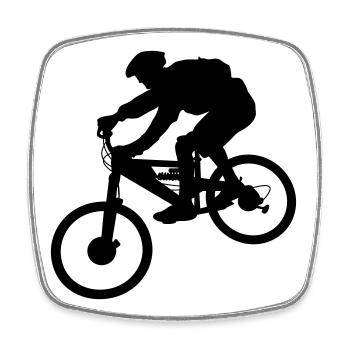 Biker - Viereckiger Kühlschrankmagnet - Weiß - Vorne