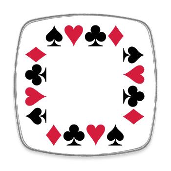 Poker (V) - Viereckiger Kühlschrankmagnet - Weiß - Vorne