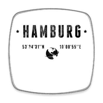 Hamburg - Square fridge magnet - white - Front