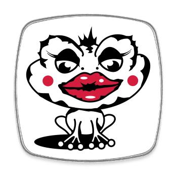 A toad with a thick lip - Square fridge magnet - white - Front