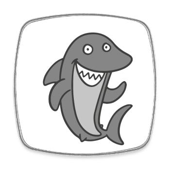 requin - Magnet carré - blanc - Devant
