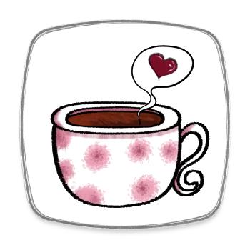 Café j'aime la tasse de café bande dessinée je cadeau - Magnet carré - blanc - Devant