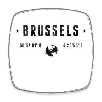 Brussels - Square fridge magnet - white - Front