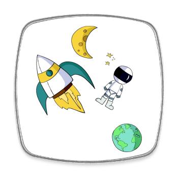 space - Square fridge magnet - white - Front