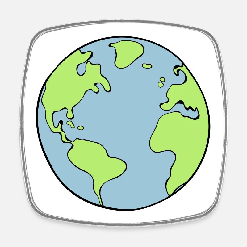 terre - Magnet carré - blanc