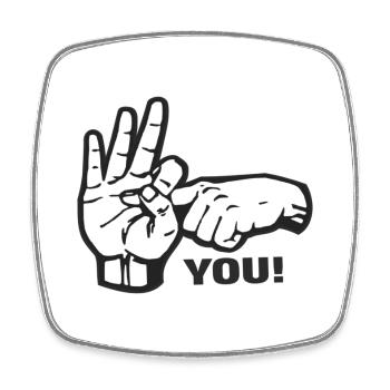 Fuck You - Viereckiger Kühlschrankmagnet - Weiß - Vorne