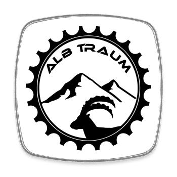 AlbTraum_BockAufBerg - Viereckiger Kühlschrankmagnet - Weiß - Vorne