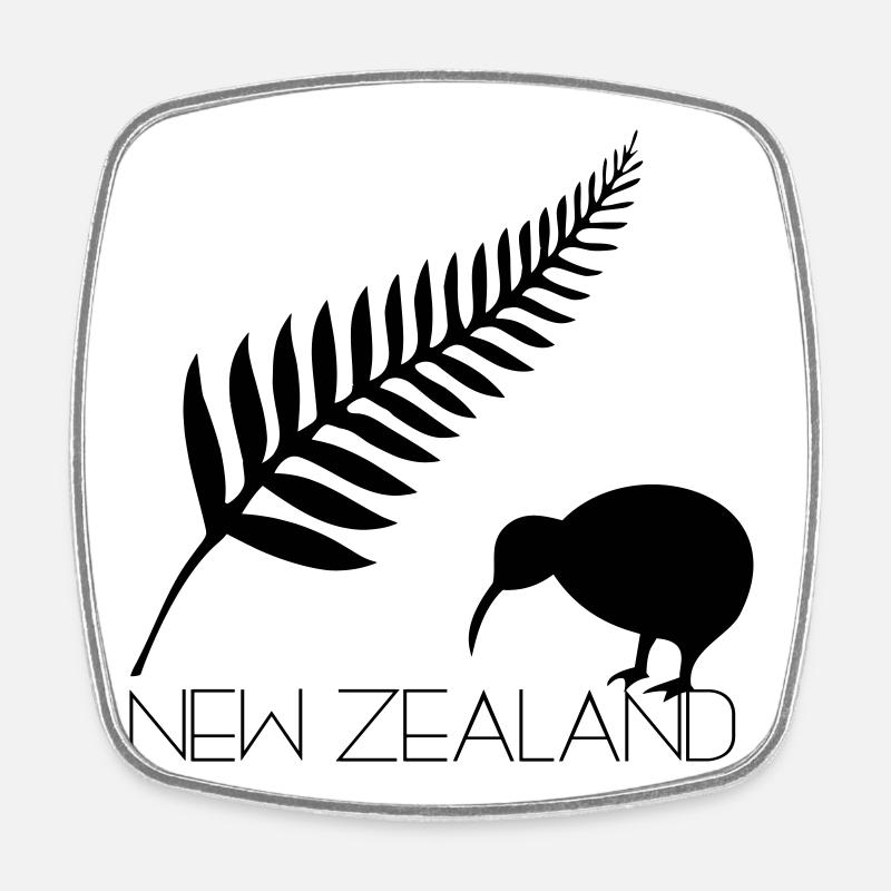 Neuseeland Bootfahren und Kiwi - Viereckiger Kühlschrankmagnet - Weiß