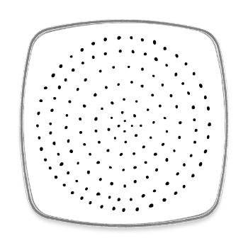 Cercle points pois cadeau modèle - Magnet carré - blanc - Devant
