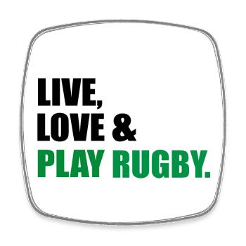 Rugby - Viereckiger Kühlschrankmagnet - Weiß - Vorne