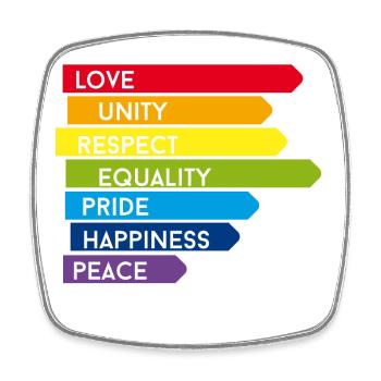 gay pride csd Regenbogen homo Parade stolz ehe lol - Viereckiger Kühlschrankmagnet - Weiß - Vorne
