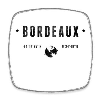 Bordeaux Coordonnées Géographiques Stylisées - Magnet carré - blanc - Devant