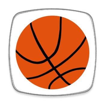 Ein Basketball - Viereckiger Kühlschrankmagnet - Weiß - Vorne